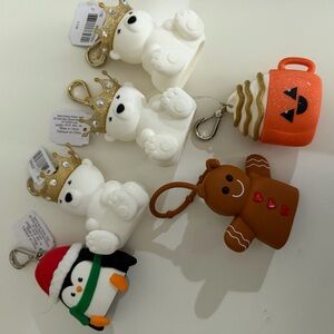 Bath & Body Works Festive Key & Card Holders - White, Gold, Brown, Orange, Black